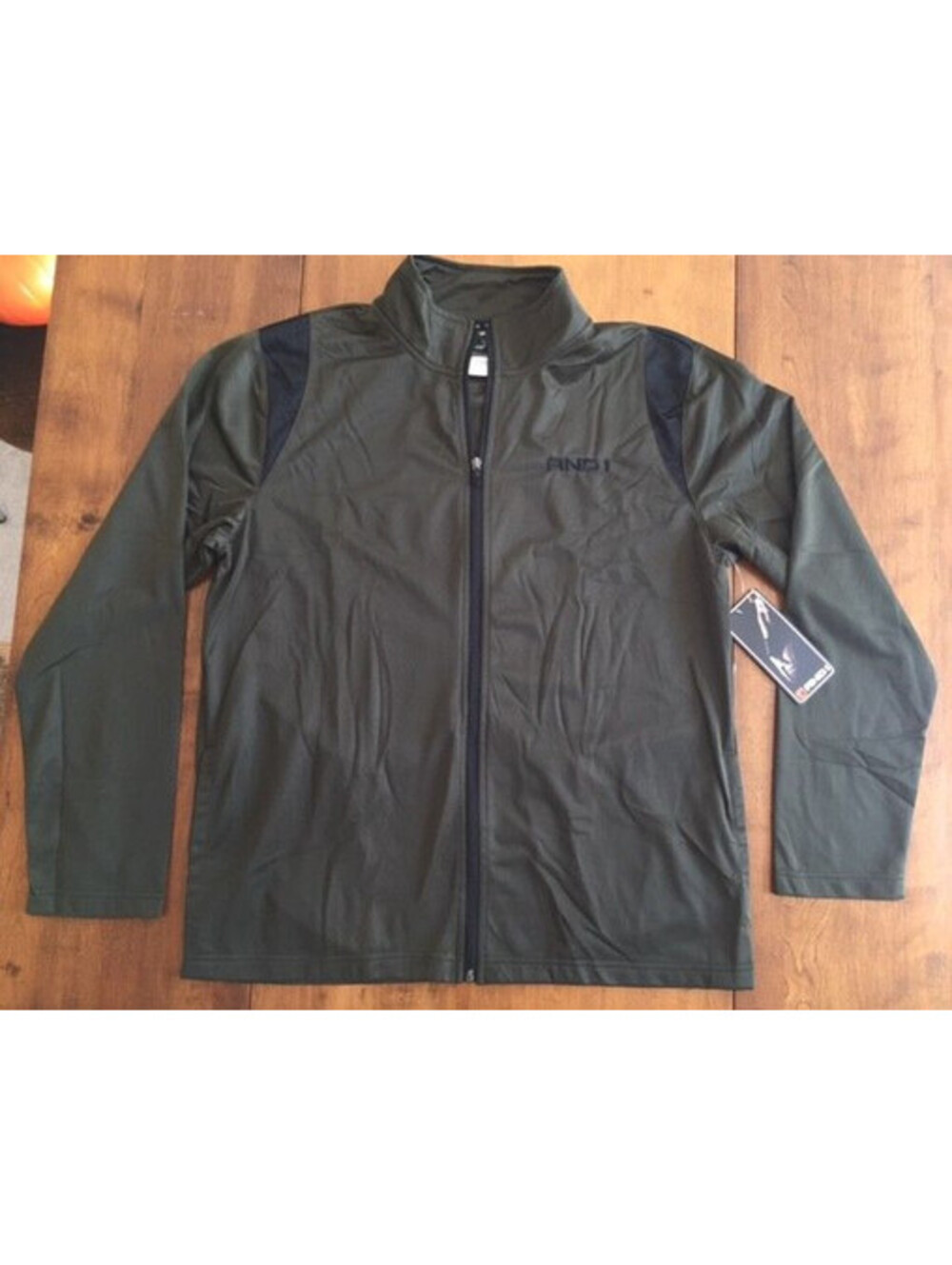 NWT Mens AND1 BASKETBALL WARM UP ATHLETIC JACKET Olive Green ZIPPER Size L